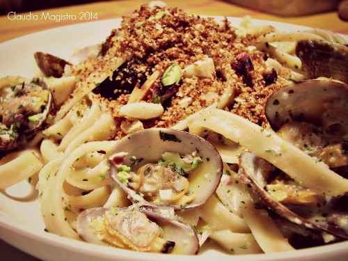 fettuccine-vongole-pesto- mandorle 2