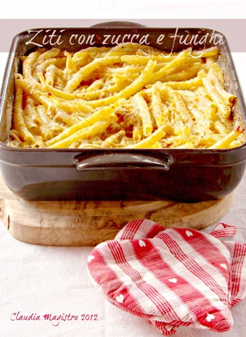 teglia di_ziti_con_zucca_e_funghi